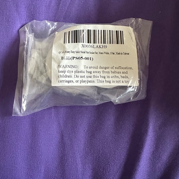 Heavy Duty Solid Metal Closet Rod Socket Set - Picture 2 of 2